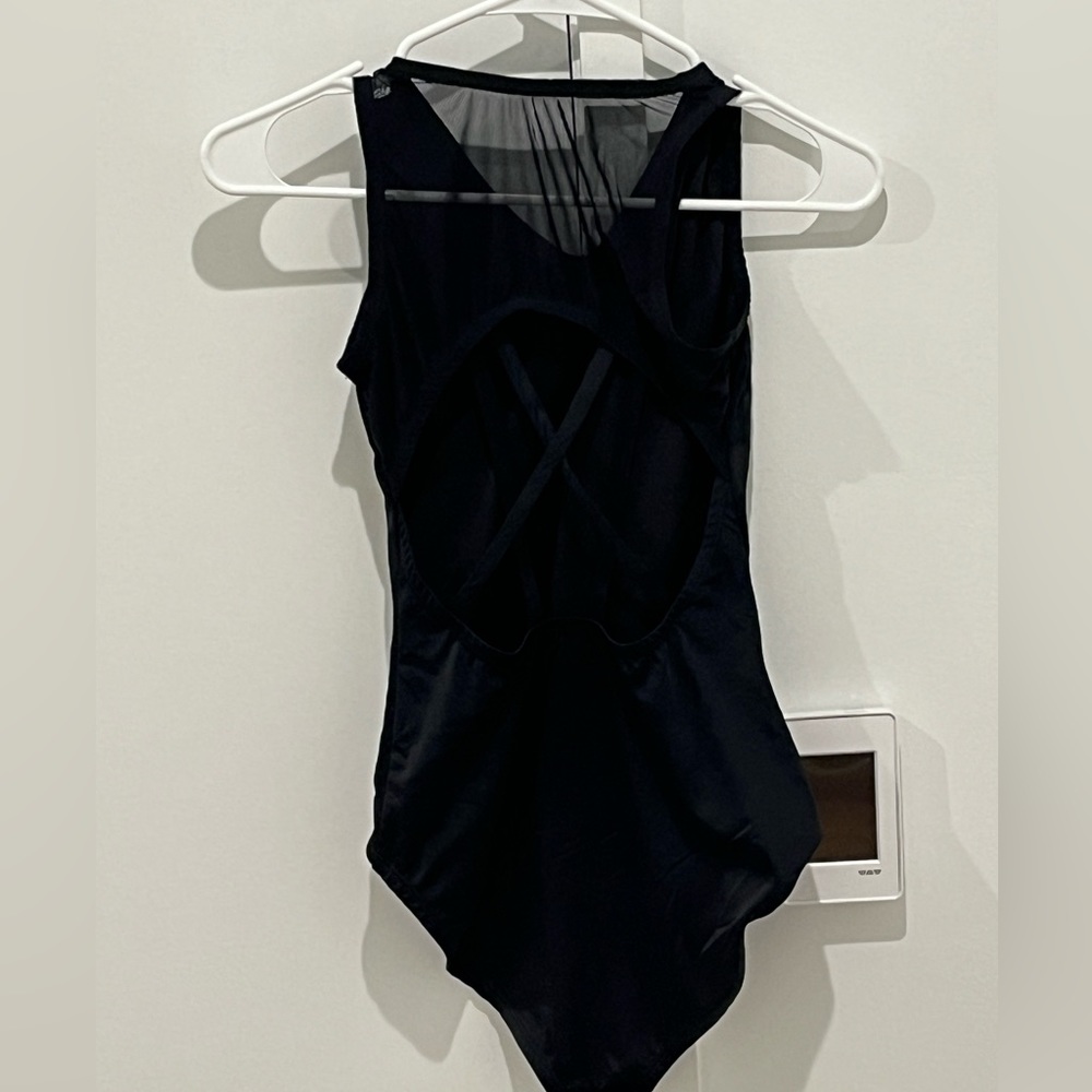Women’s Black Ballet Leotard - Open Back (M)